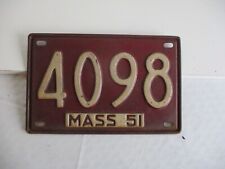1951 Massachusetts License Plate Tag 4098 picture