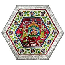 India Shivshankar Handicraft Temple Gift WEDDING BOX Vibrant White Metal Ornate picture