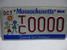 2010 Massachusetts  Sample License Plate TC 0000  'Invest in Children'      3281 picture