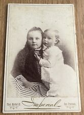1890s Cabinet Card - Two Small Pretty Girls - Imperial San Francisco Ca picture