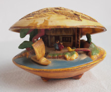 Vtg Carved Clam Shell Dioram Japan picture