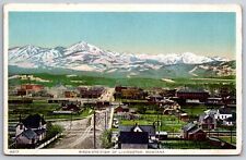 Livingston Montana~Main Street Birdseye View Overlooking City~1920s B&W PC picture