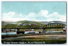 c1910's Bridge Between Charleroi PA And Monessen PA Lock No. 4 Antique Postcard picture