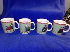 Oneida Holiday Cats Kitty  Fiddlestix Lot of 4 Coffee Tea Mug Set Christmas  picture