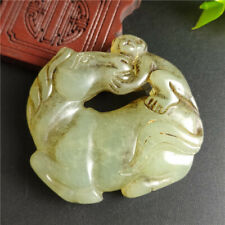 Chinese Antique Jade Crafts Xiuyu Horse Monkey Statue Pendant Collect Fengshui picture