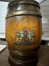  Antique Royal Coat of Arms England Vintage Whiskey Barrel Lamp. Works Great picture