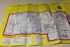 Vintage Oneida County Wisconsin Recreation Fold Out Map Brochure picture