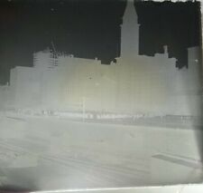 1900's Chicago Mich Ave Montgomery Ward Tower Park Baseball Glass Photo Negative picture