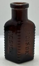 Vintage 1800’s Old Embossed Cork Top Brown POISON Empty Medical Medicine Bottle picture