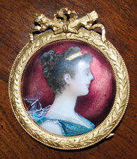 French Limoge Art - Napoleon Joséphine  Brass Frame Copper backed picture