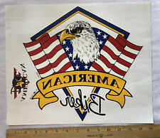 Vintage Large American Bikers T-Shirt Heat Iron On Transfers Motorcycle Eagle picture