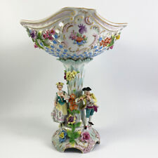 Antique Carl Thieme Reticulated Dresden Sachsische Porcelain Compote Fruit Bowl picture