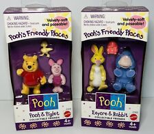 Pooh's Friendly Places Set Of 2 Eeyore & Rabbit and Pooh & Piglet NIB 1998 VTG picture
