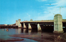 Lynn MA Massachusetts, General Edwards Bridge & Boats, Vintage Postcard picture