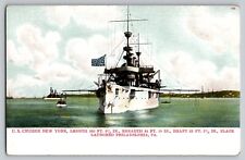 US New York Navy Cruiser Pre WWI Military Ship Vintage UDB Postcard c 1900s picture