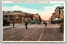 Broadway & Steinway Avenue Astoria Long Island New York NY c1920s Postcard picture