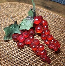 Vintage RED FACETED GRAPES LUCITE ACRYLIC Small 6