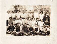 Elementary School Class Portrait Flapper Girls Farmer Boys 1920s Vintage Photo picture