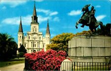 Postcard St. Louis Cathedral Jackson Monument New Orleans Louisiana  picture