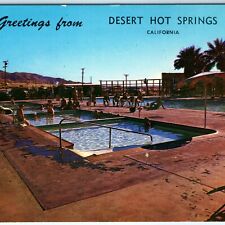 c1940s Desert Highlands, Hot Springs, CA Mineral Water Pool Postcard Cali A88 picture