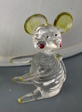 Vintage Mouse Figure Lucite Acrylic Hong Kong Clear Yellow picture
