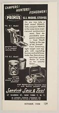 1954 Print Ad Primus G.I. Model Gas or Kerosene Stoves Sandvik Saw Tool New York picture