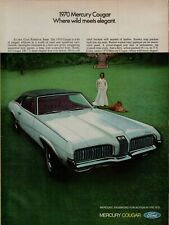 1970 Mercury Cougar XR-7 White Sleek Elegant Lawn Photo Original Color Print Ad picture