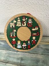 Vintage Wooden Christmas Ornaments in Original Decorative Box Missing Pieces picture