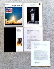 NASA Thiokol Space Operations Shuttle Solid Rocket Booklet, G.M Low Award Pin + picture
