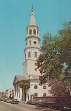 St Micheal's Church Charleston South Carolina Chrome Vintage Postcard picture