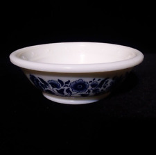 Avon White & Blue Milk Glass Bowl Floral Small Dish 5