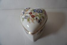 Royal Tara Fine Bone China Heart Shaped Trinket Box Hand Painted Vintage picture