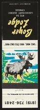 Canada Moose | Boyer Lodge, Louvicourt Quebec Matchbook cover picture