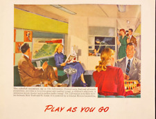1948 GM Locomotives Trains Recreation Car Games Smoking Kids Room Print Ad picture