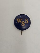 Vintage WWI Pinback Button Metal WSS War Savings Service Stamps picture