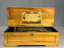 Antique Swiss Short Cylinder Rosewood 8 Airs National Music Box c. 1890 picture