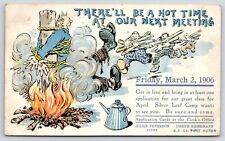 Elgin Illinois Comic~Hot Time Mar 2 1906~Silver Leaf Camp~Man @ Stake~Riehemann picture