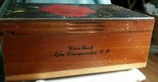 Vintage WOODEN HINGED BOX SISTERS ARE FOREVER WEIRS BEACH LAKE WINNIPESAUKEE NH picture