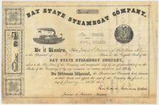 Richard Borden signed Bay State Steamboat Co - 1850's dated Autograph Stock Cert picture