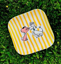 Vintage Holt Howard 1950's PUSS and POODLE Cat & Dog Kissing Square Plate RARE picture