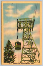 Cannon Mountain Tramway Car Passing Third Tower Postcard Franconia Notch NH picture