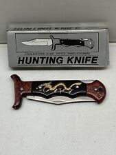 RARE VINTAGE 90'S HUNTING FOLDING LOCK BACK KNIFE STAINLESS STEEL CHINA NOS WOW picture