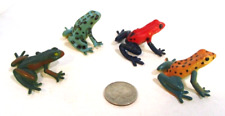Lot of 4 Tropical Frogs PV Play Visions Animal Figure 1996 Miniature Collectable picture