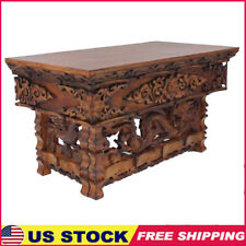 Multi Functional Table for Family Meditation Altars Carved From Indian Elm Trees picture