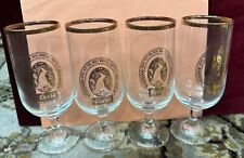 Coors Vintage Pilsner Beer Glasses Gold Rim W/ Waterfall Logo Set of Four 12 oz  picture