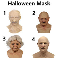 Realistic Latex Face Mask Halloween Cosplay Old Man Mask Costume Disguise US picture