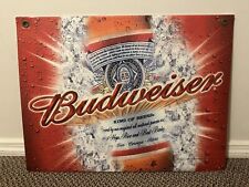 Vintage 2003 Budweiser Beer Sign - Double Sided - Corrugated Plastic w Grommets picture