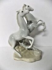 Porcelain Statue 2 Rearing Stallions Porceval Made in Spain Extremely Rare     picture