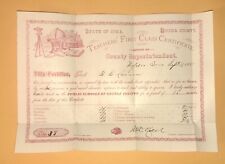 1881 Wapello, Louisa County, Iowa Teacher’s First Class Certificate, Very Ornate picture