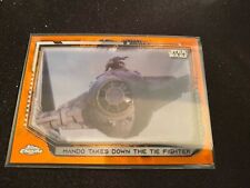 2021 Topps Chrome Star Wars The Mandalorian Mando Takes Down The Tie Fighter /25 picture